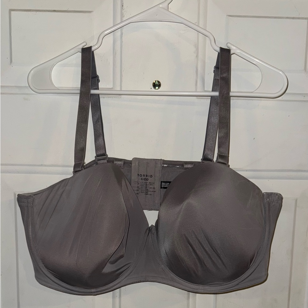 Torrid Gray Underwire T-Shirt Bra with Adjustable Straps
